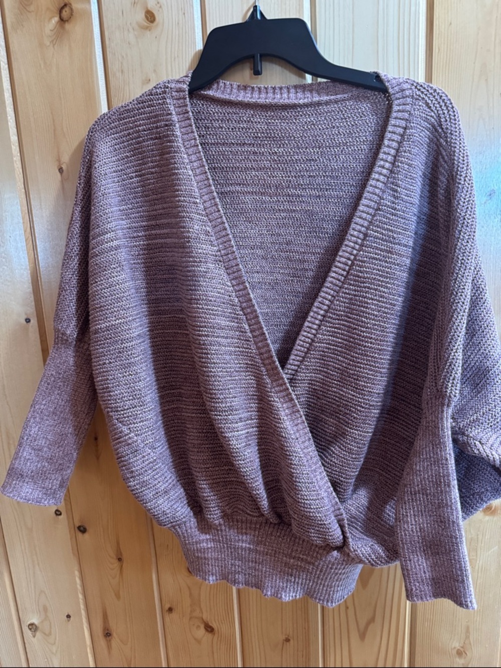 PRANA Wrap Front / or Back Knit Sweater - Mauve